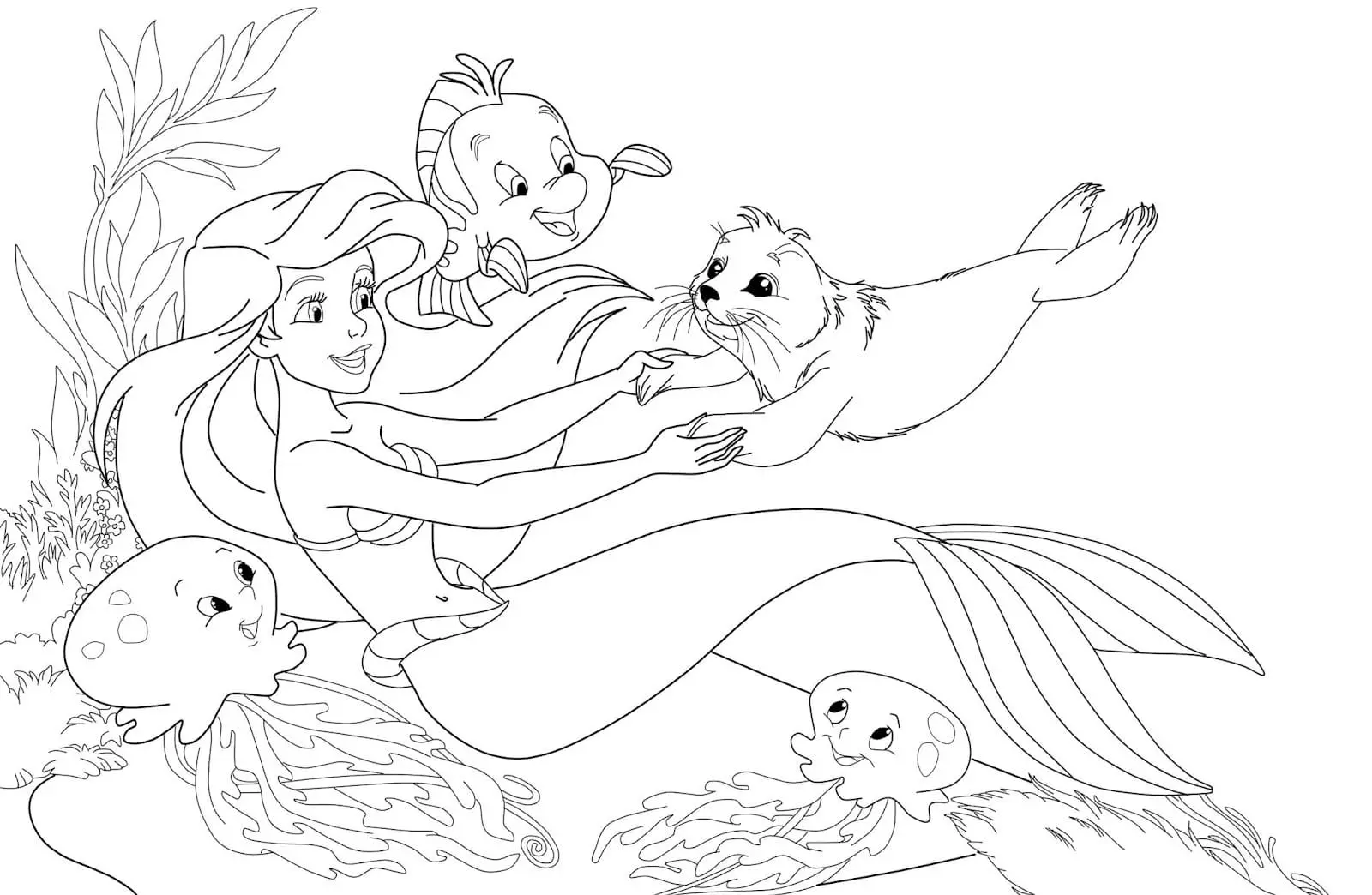 Coloriage ariel la petite sirène 44