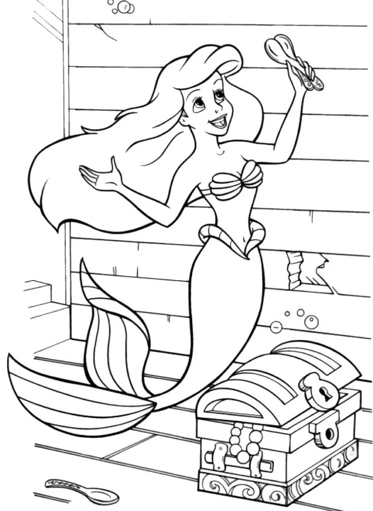 Coloriage ariel la petite sirène 42