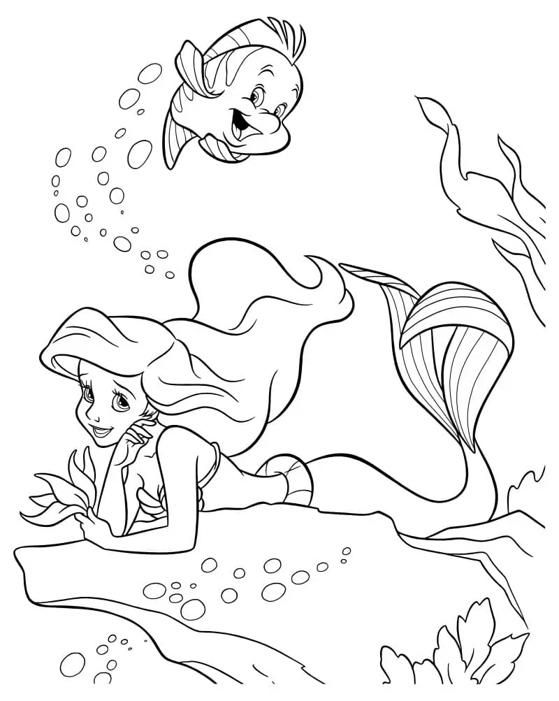 Coloriage ariel la petite sirène 40