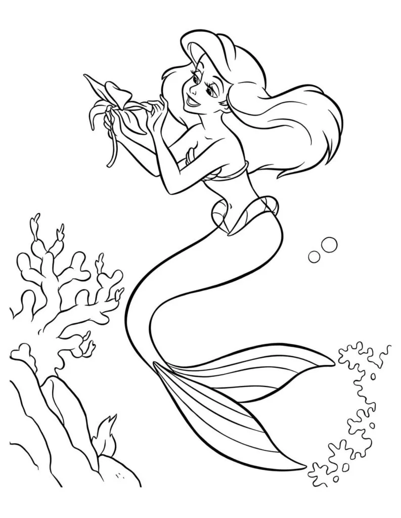 Coloriage ariel la petite sirène 39