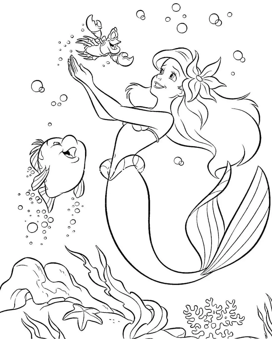 Coloriage ariel la petite sirène 37