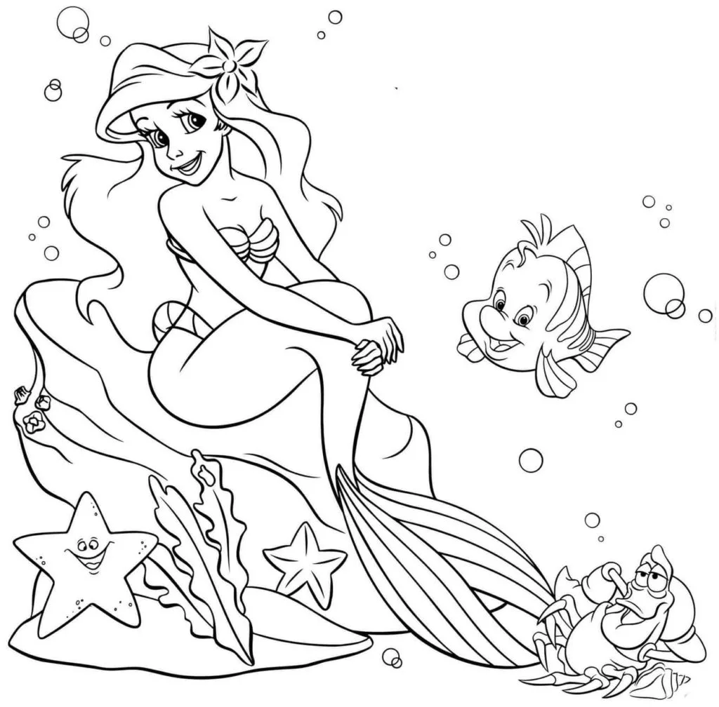 Coloriage ariel la petite sirène 12