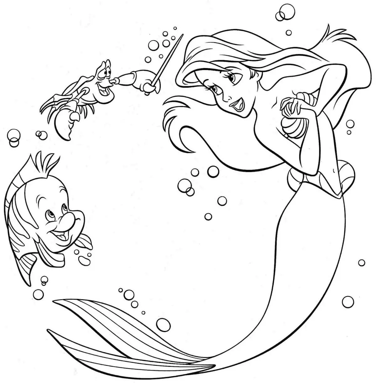 Coloriage ariel la petite sirène 70