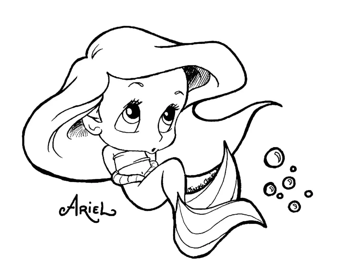 Coloriage ariel la petite sirène 64