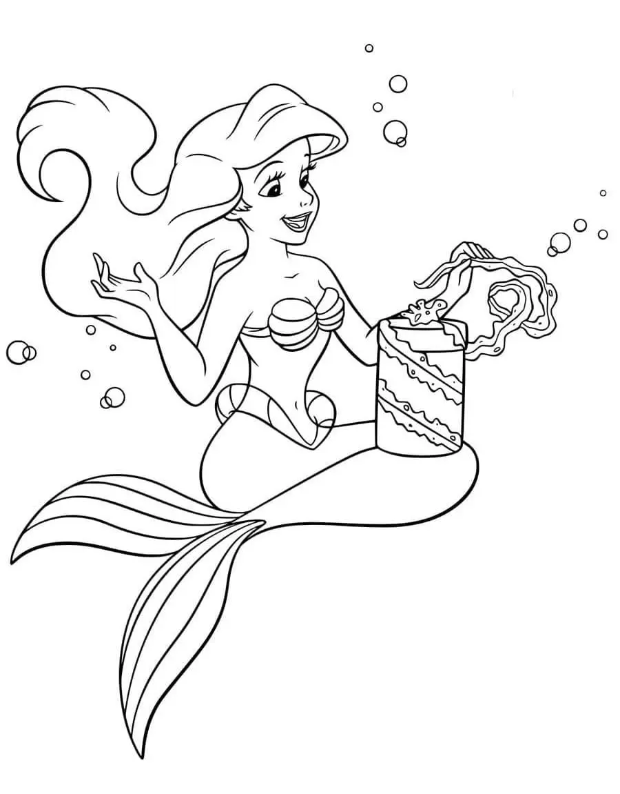 Coloriage ariel la petite sirène 63