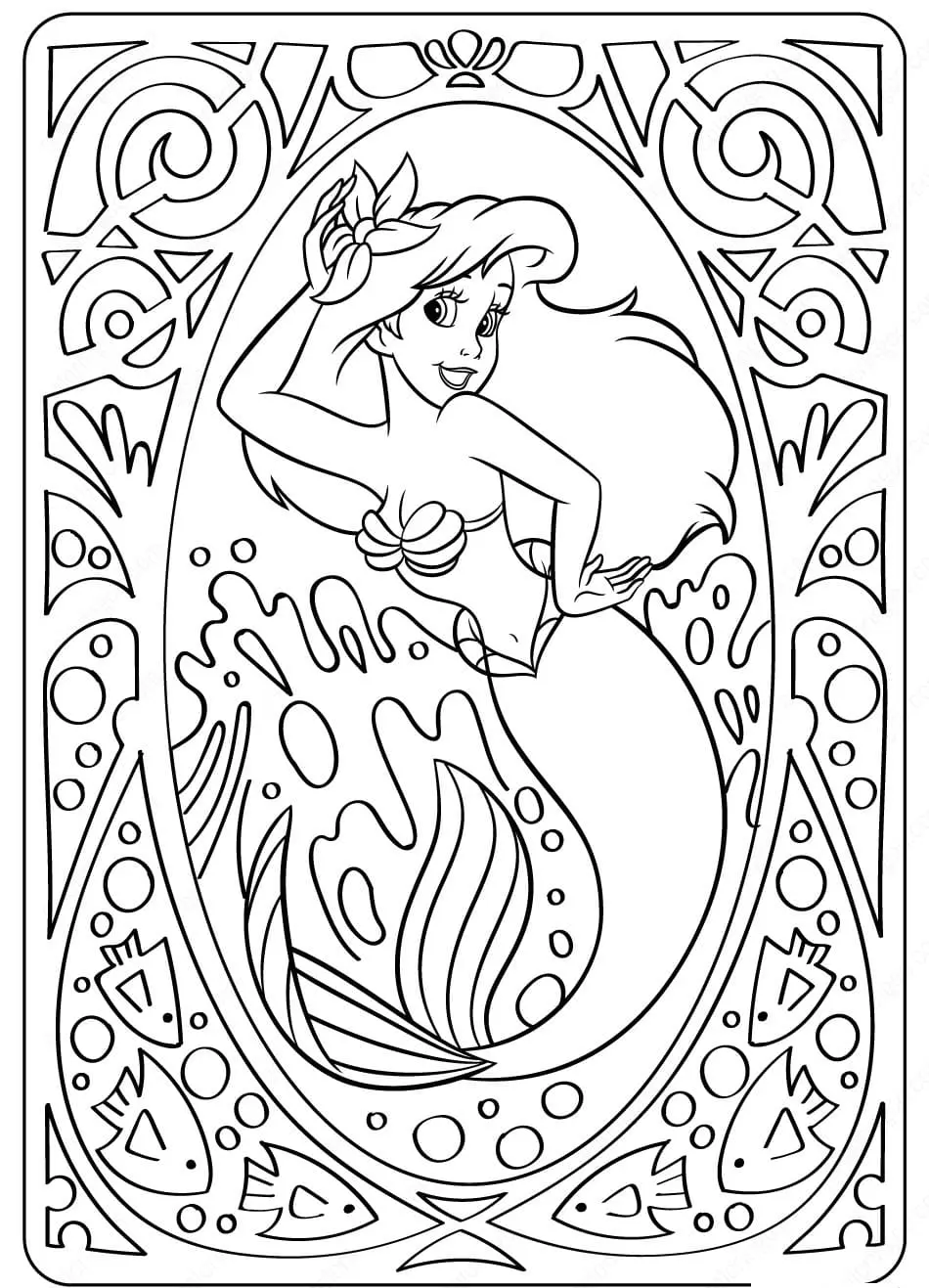 Coloriage ariel la petite sirène 11