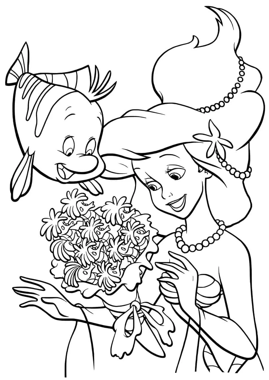 Coloriage ariel la petite sirène 60