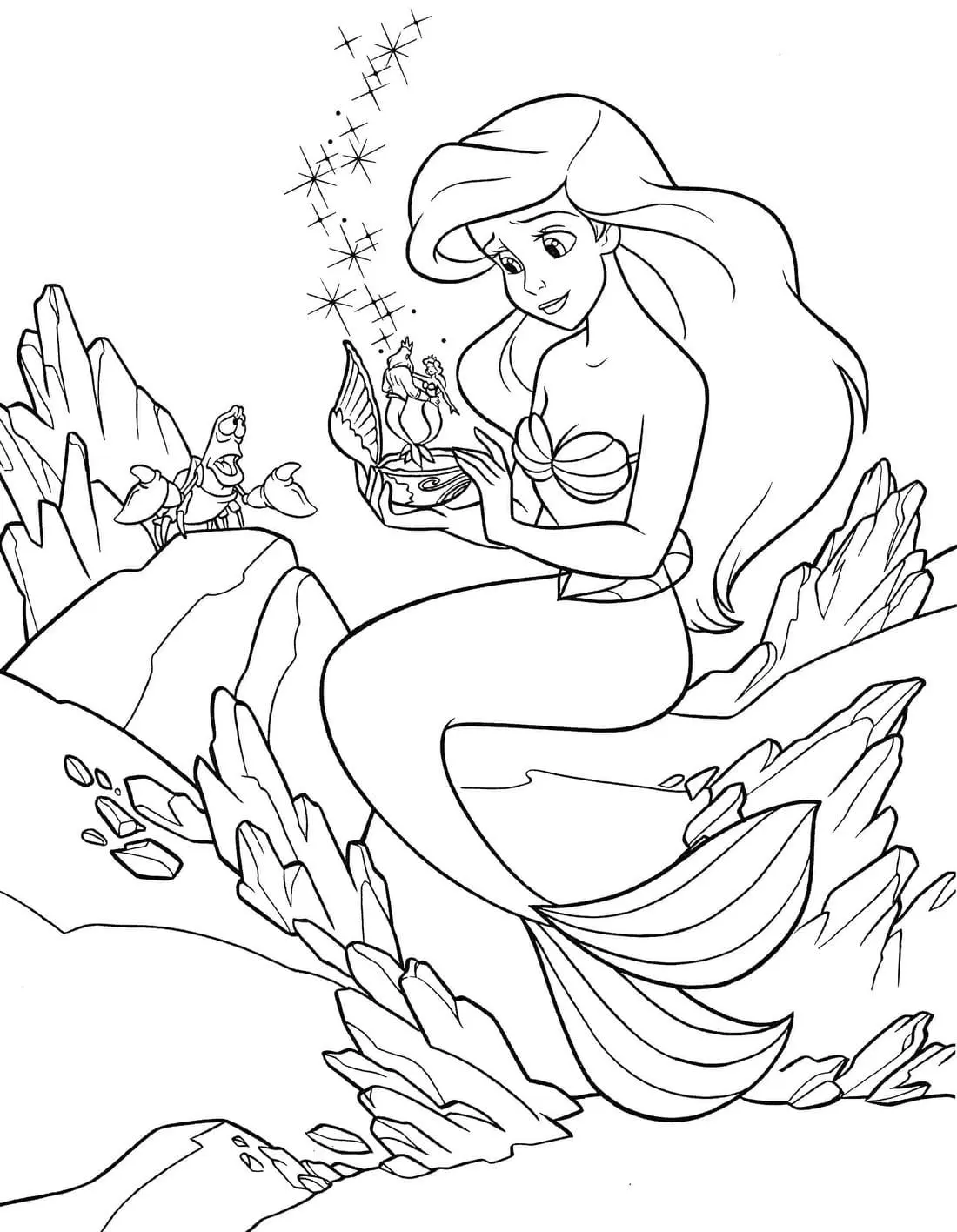 Coloriage ariel la petite sirène 59