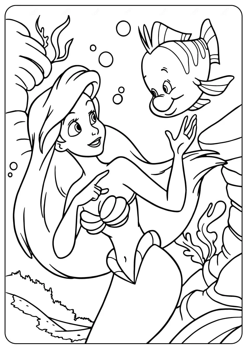 Coloriage ariel la petite sirène 57