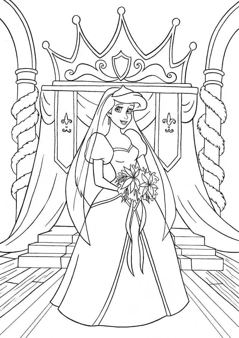 Coloriage ariel la petite sirène 10