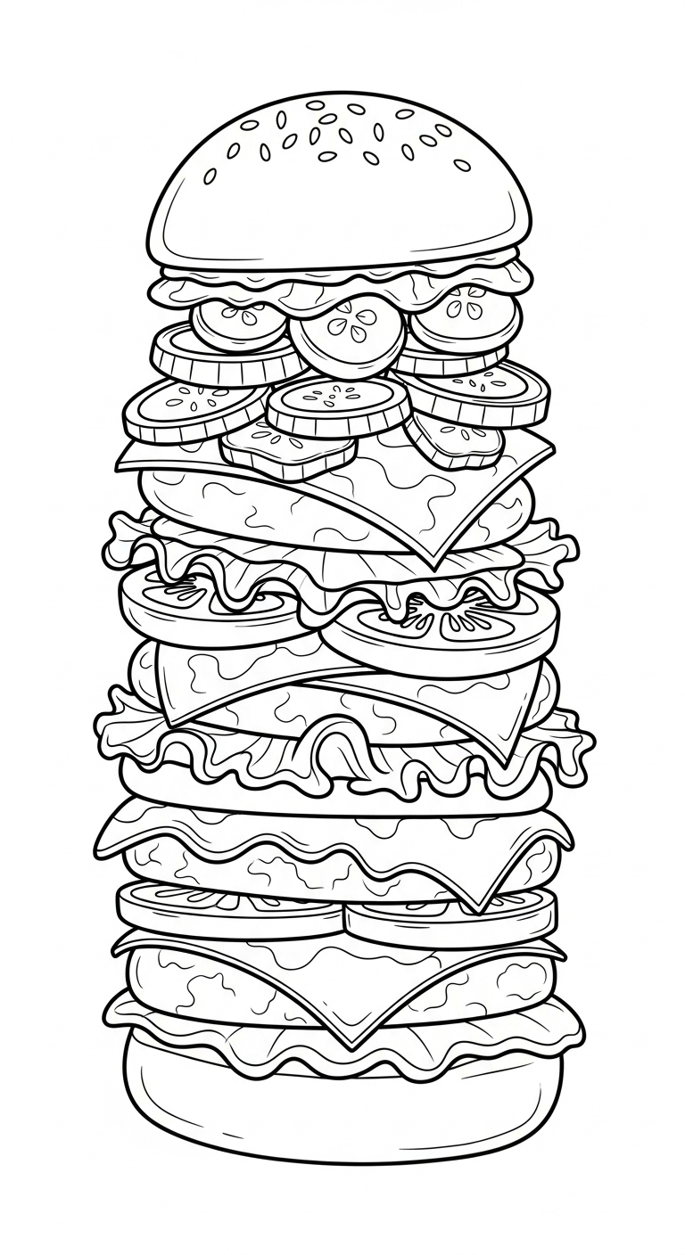 coloriage Hamburger update a dessiner en ligne