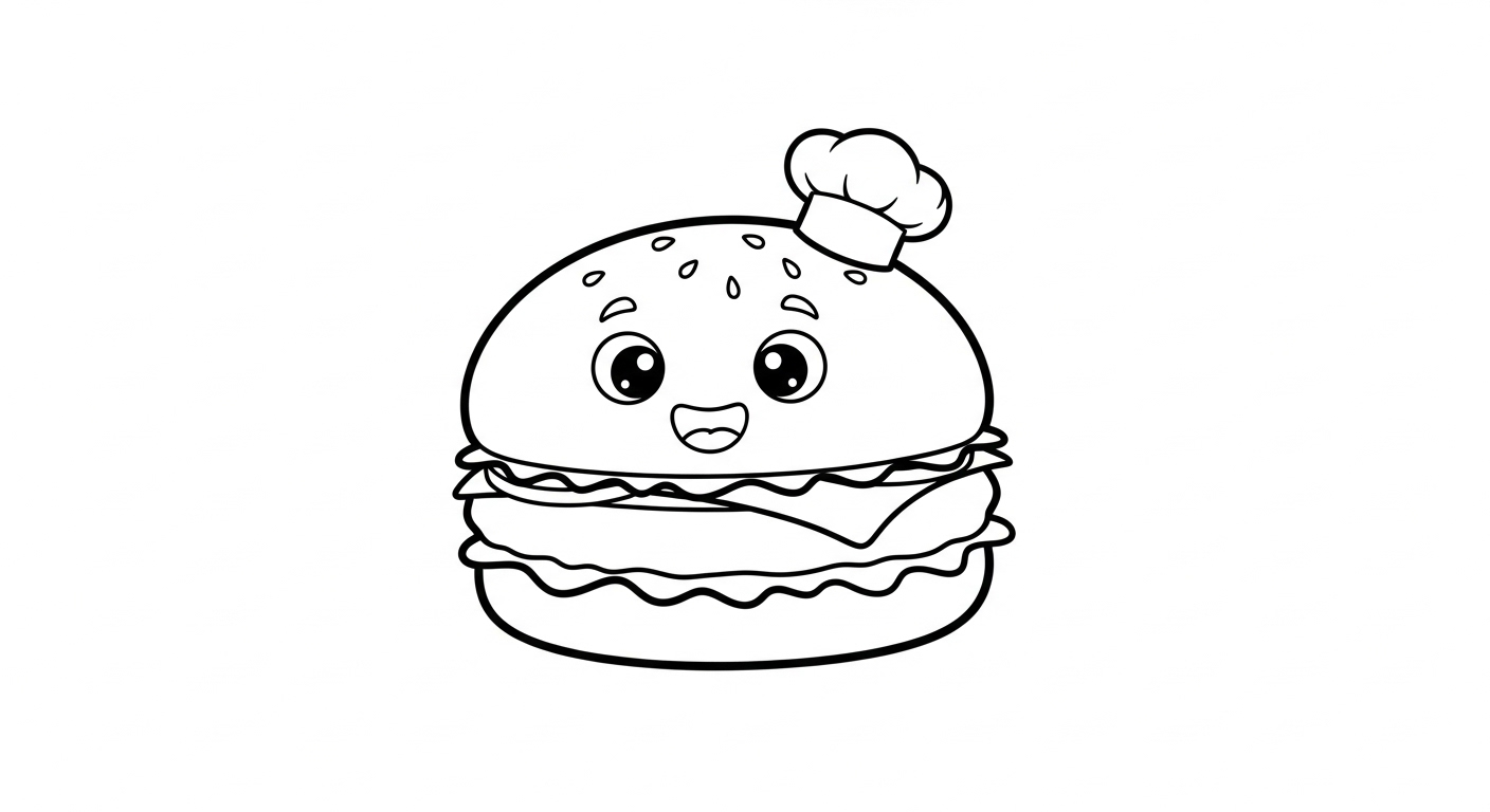 coloriage Hamburger update pour enfant de 6 ans
