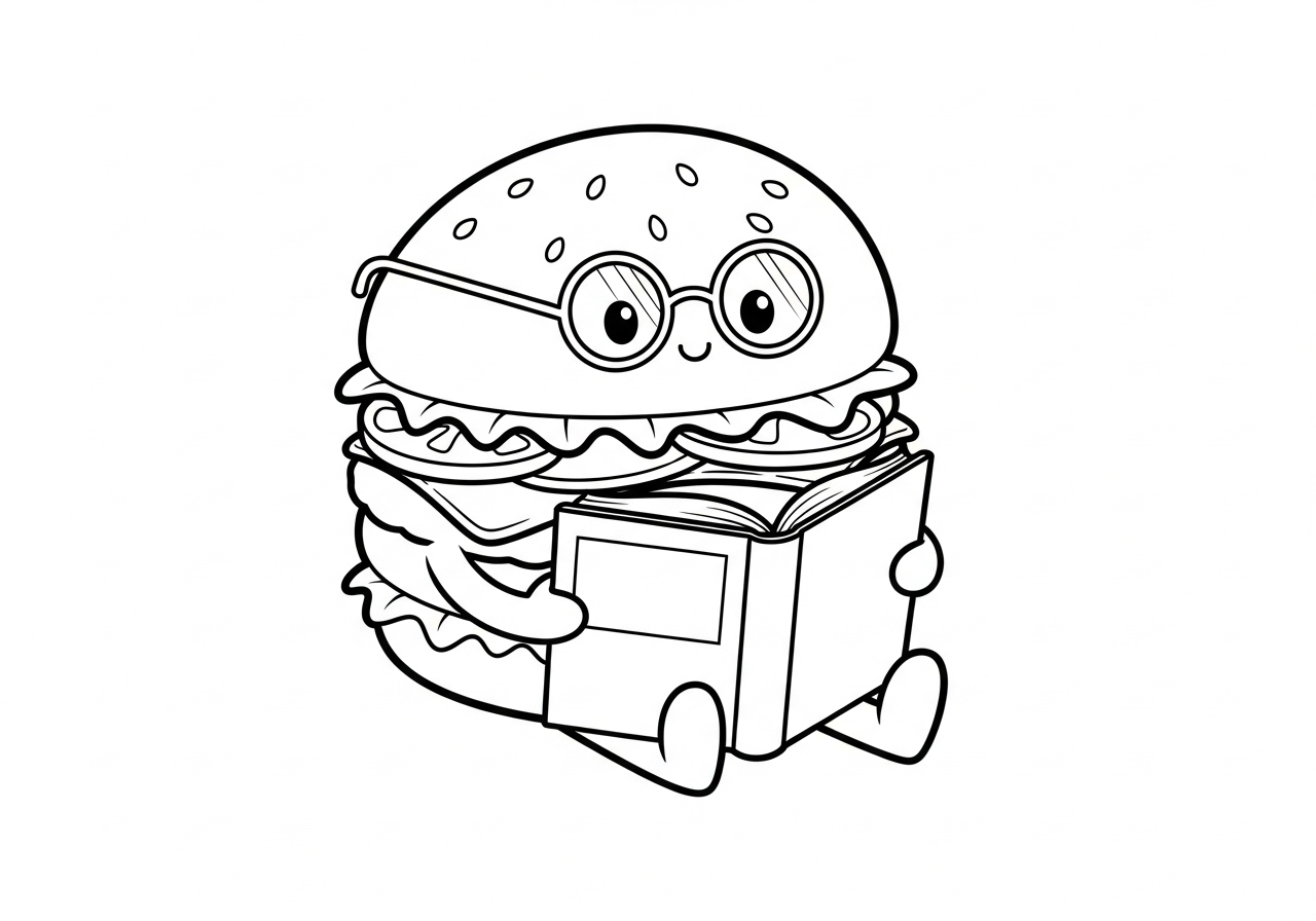 coloriage Hamburger update a imprimer pour enfant de 4 ans
