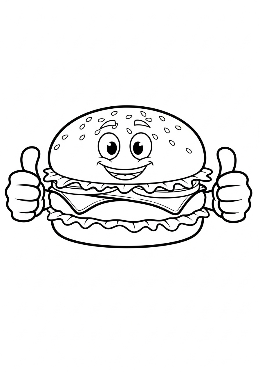 coloriage Hamburger update pour enfant