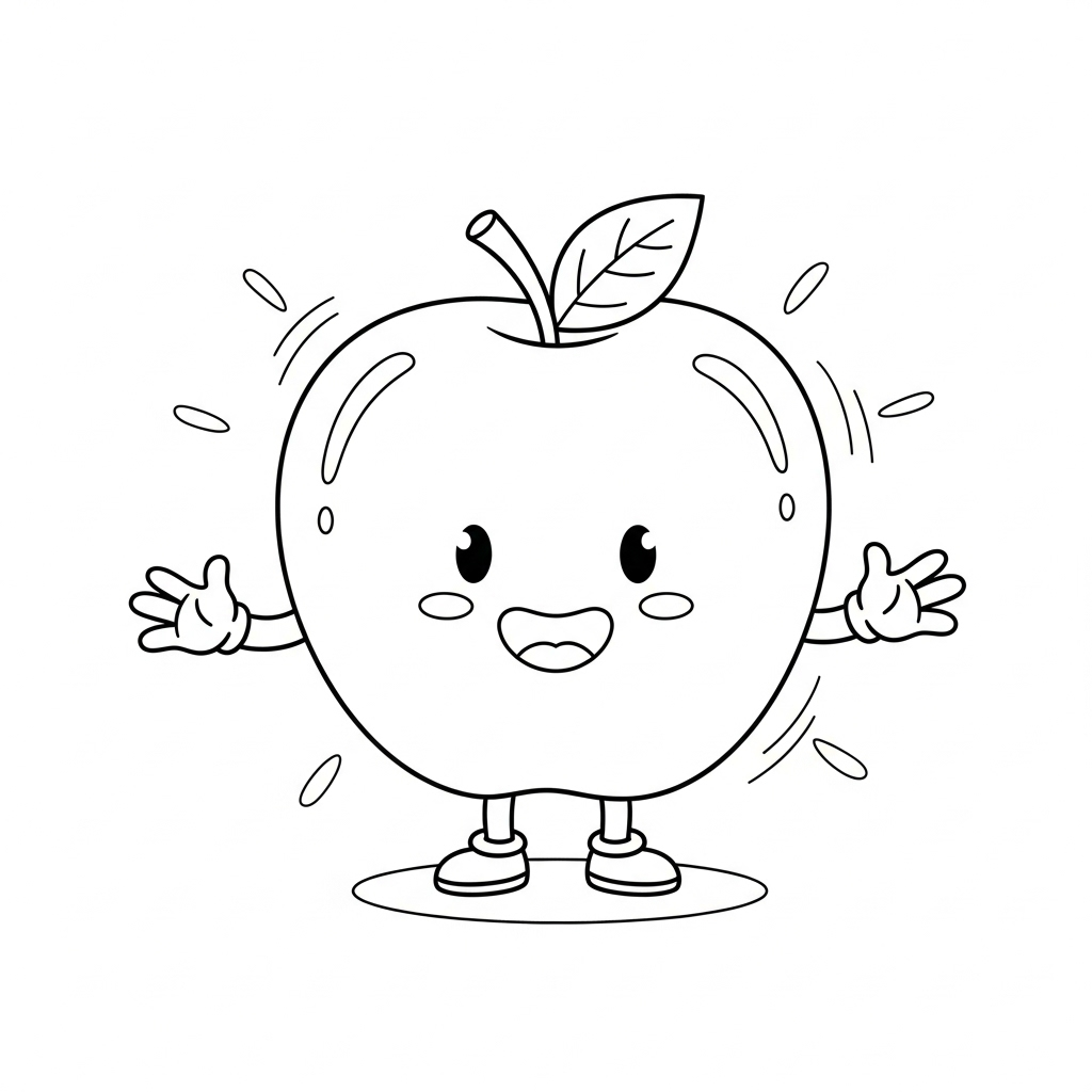 coloriage pomme update gratuit pour enfants