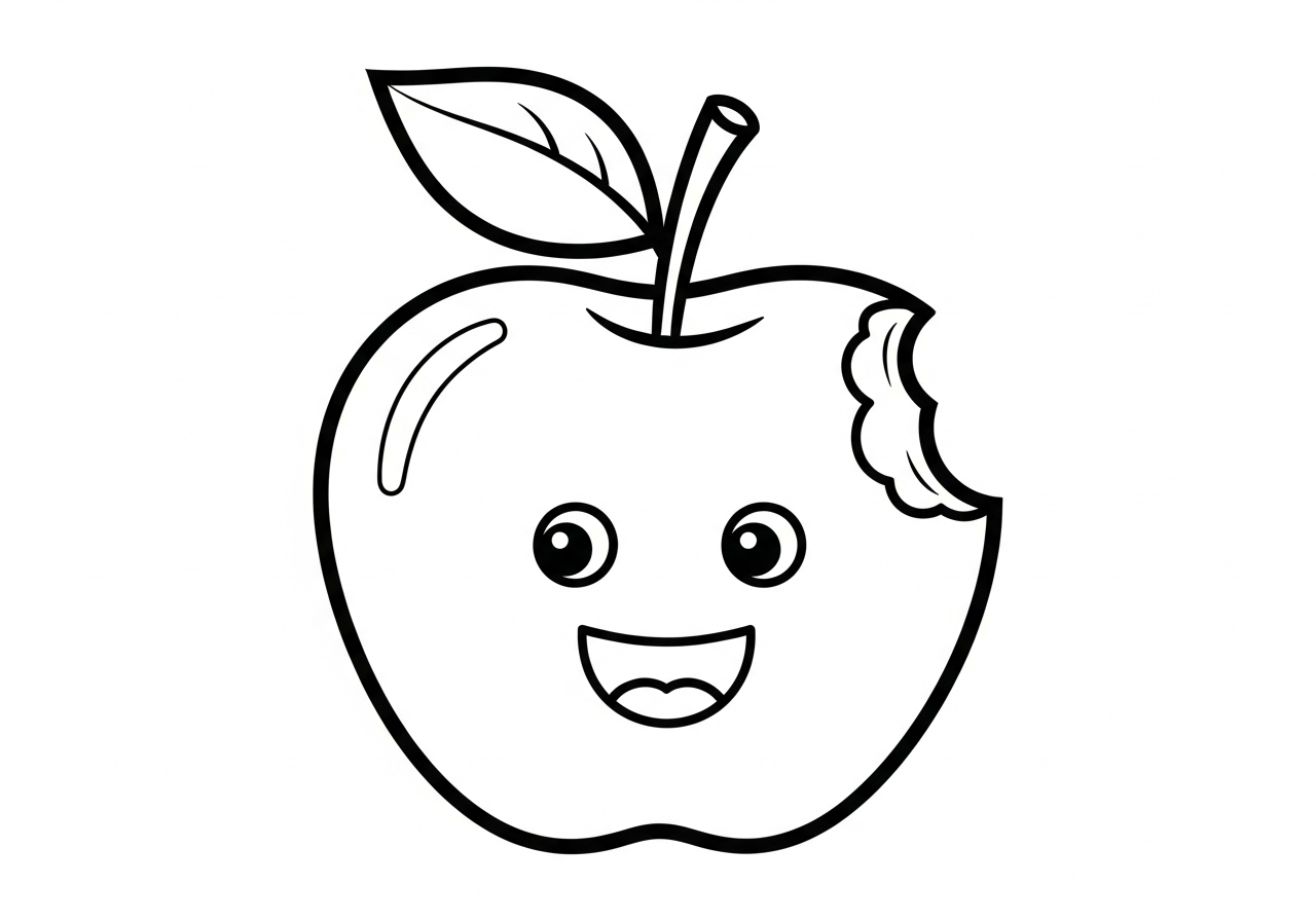 coloriage pomme update pour enfant