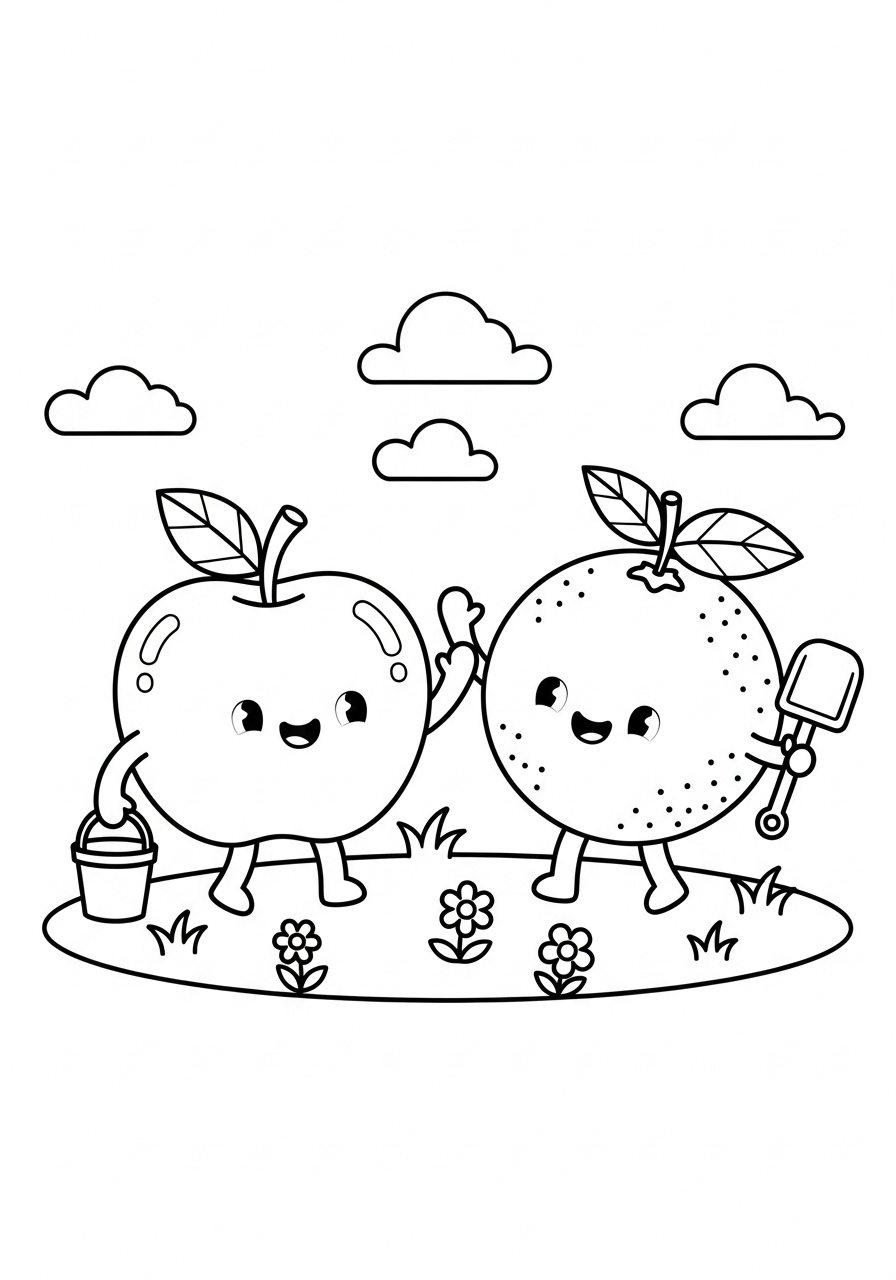 coloriage pomme update à imprimer