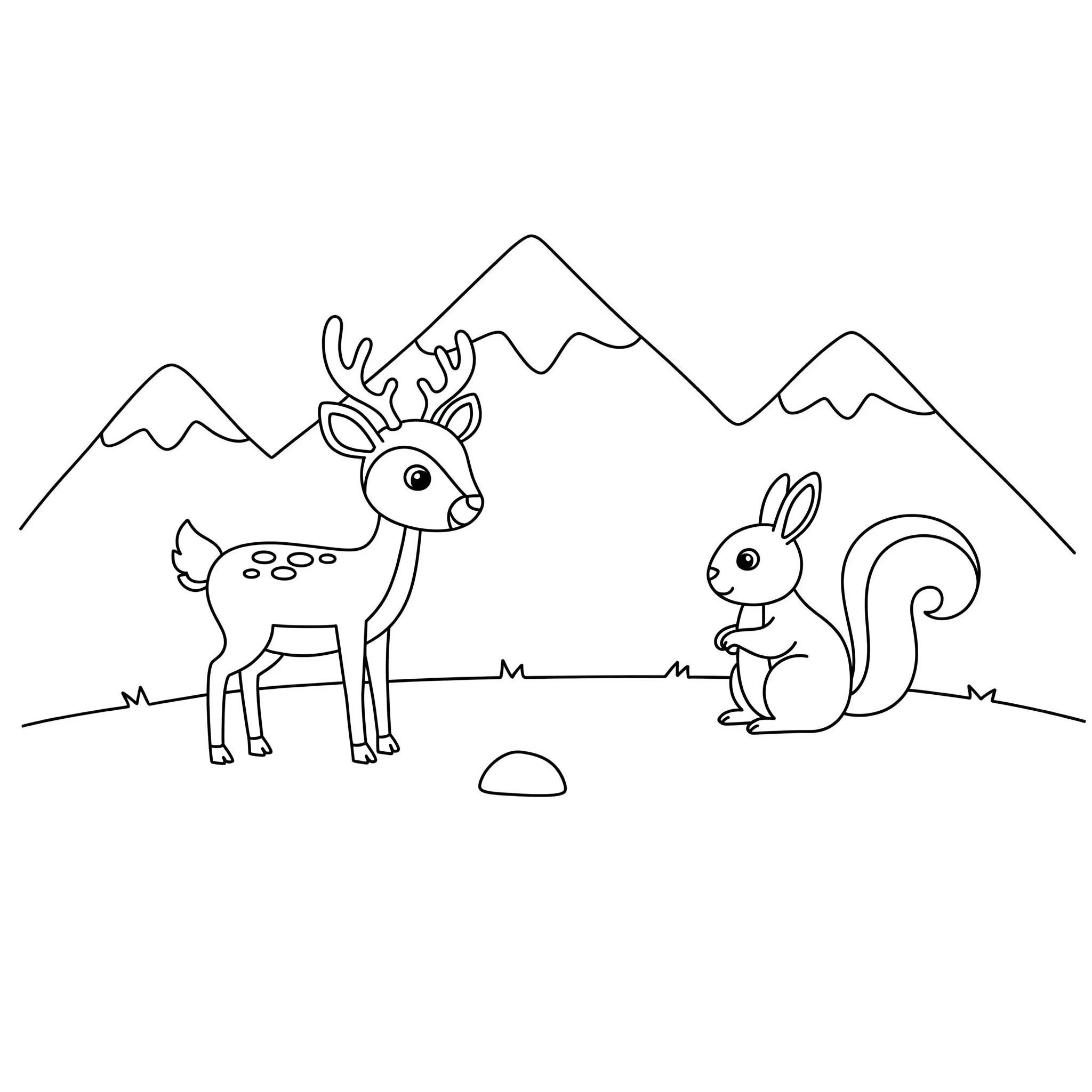coloriage Animaux de montagne à imprimer pour enfant de 3 ans