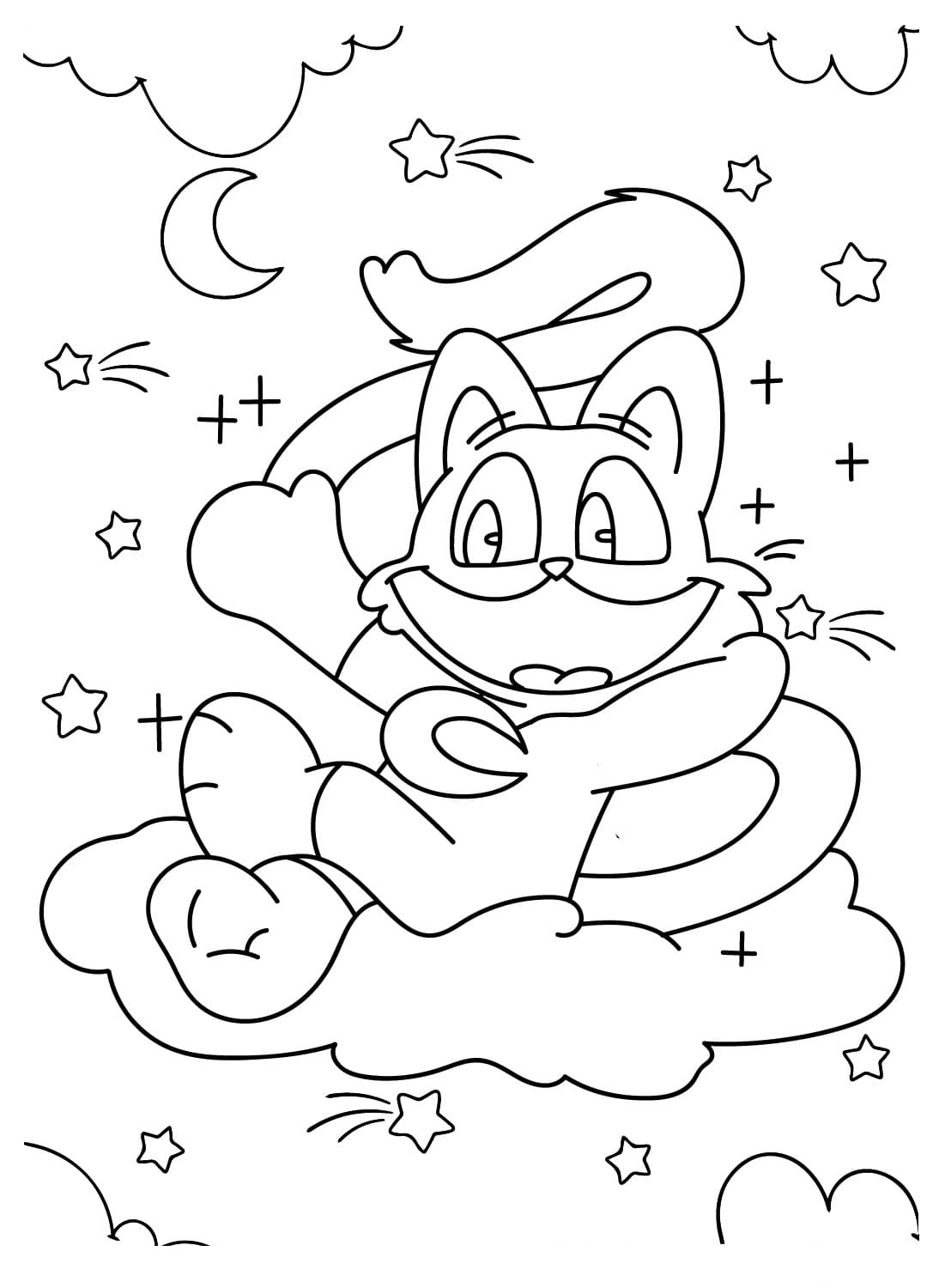 coloriage CatNap gratuit à imprimer