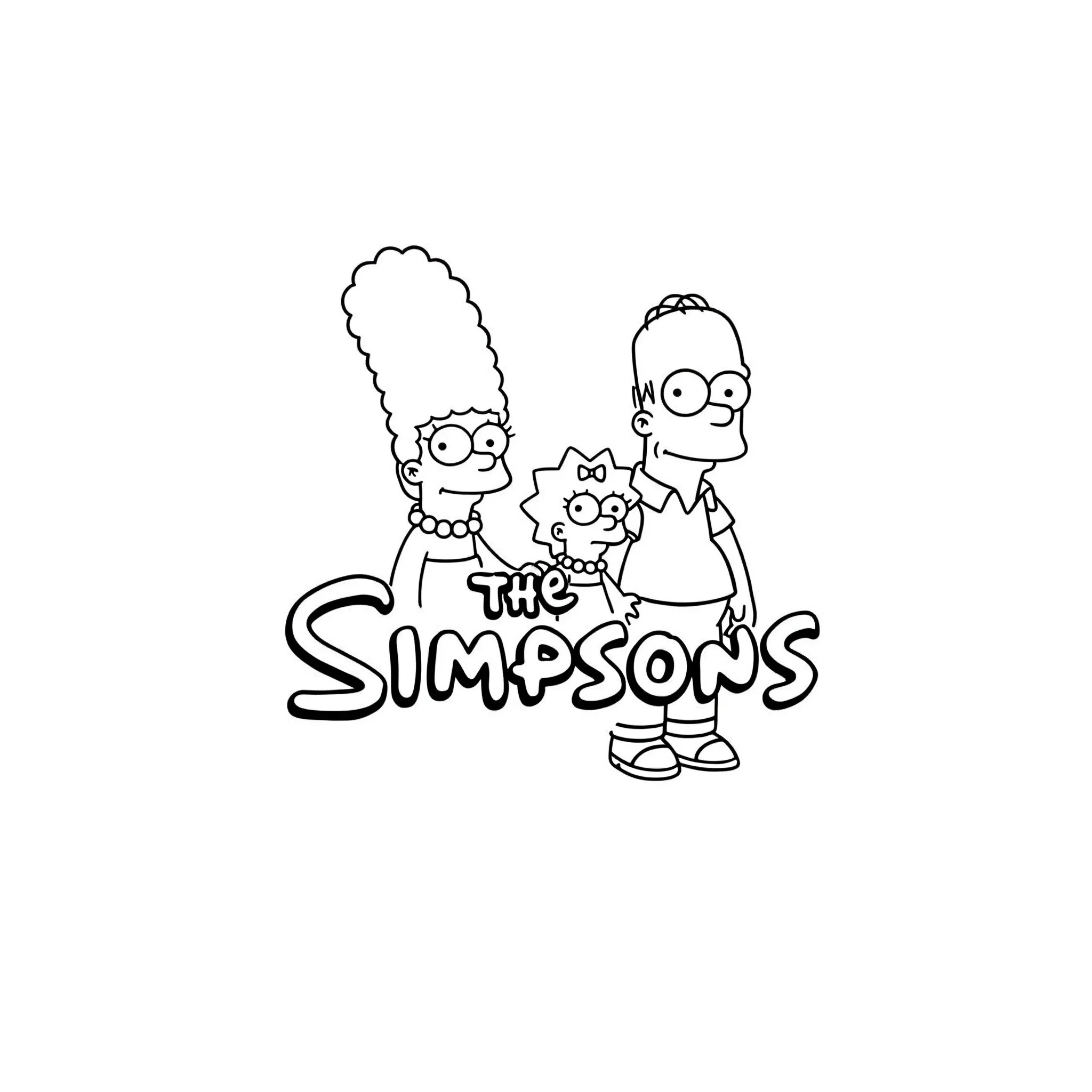 coloriage Le logo des Simpson à imprimer pour enfant de 4 ans