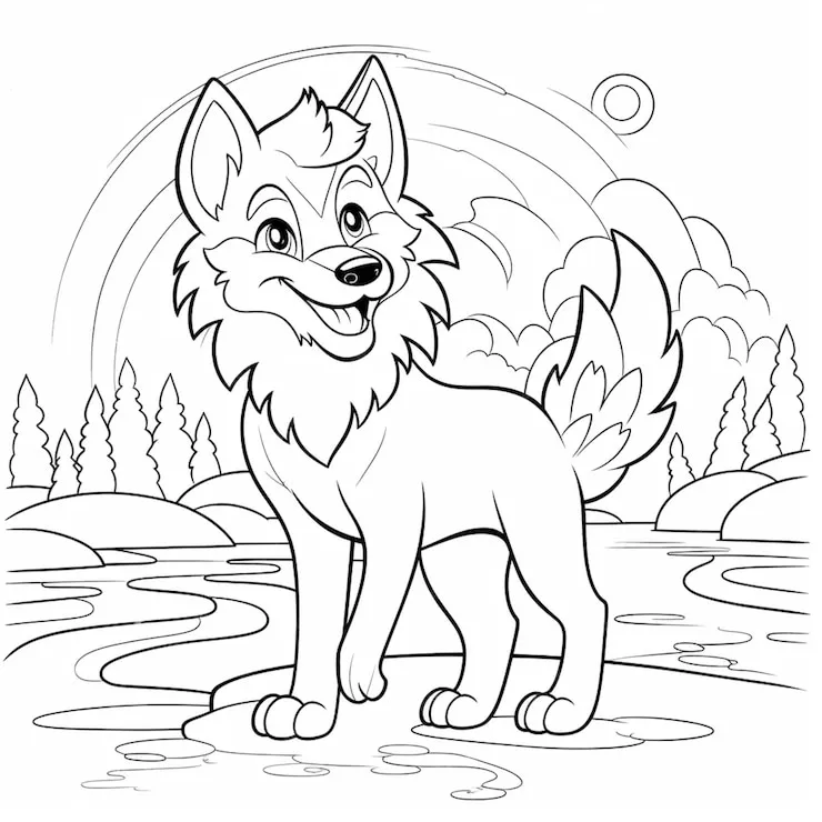 Coloriage Loup 6