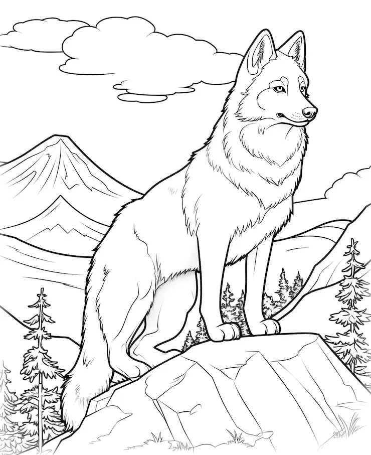 Coloriage Loup 4