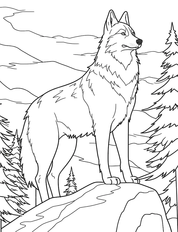 Coloriage Loup 3