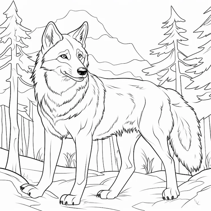 Coloriage Loup