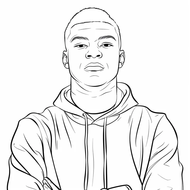 coloriage Mbappe pour enfants