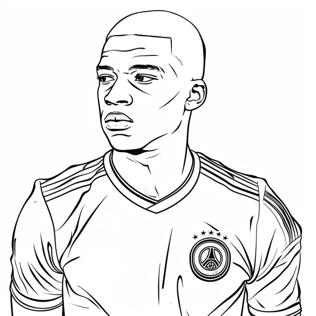 coloriage Mbappe pour enfant de 5 ans