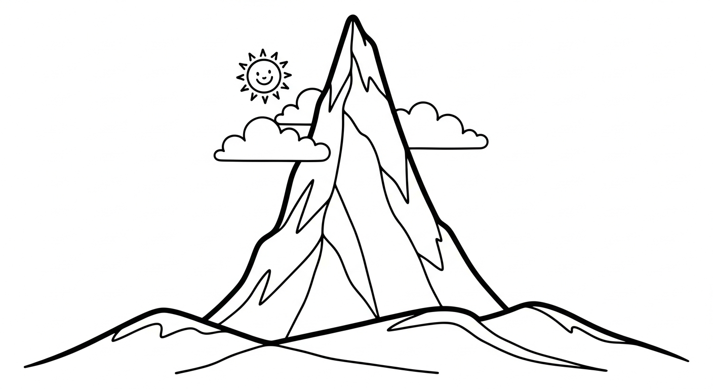 coloriage Montagnes updated à imprimer pour enfant de 6 ans