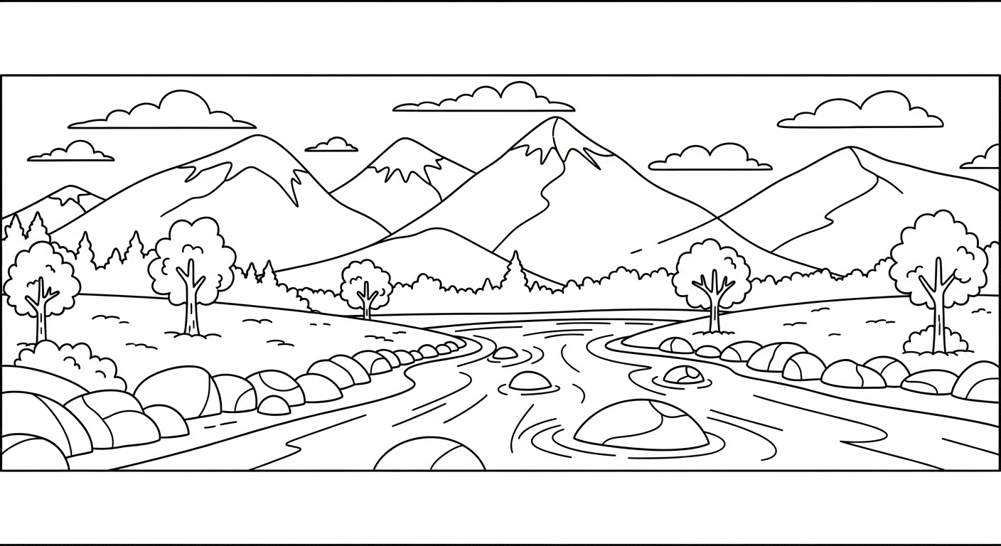 coloriage Montagnes updated gratuit