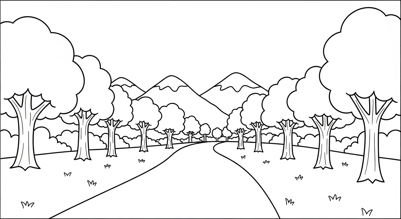 coloriage Montagnes updated à imprimer kawaii