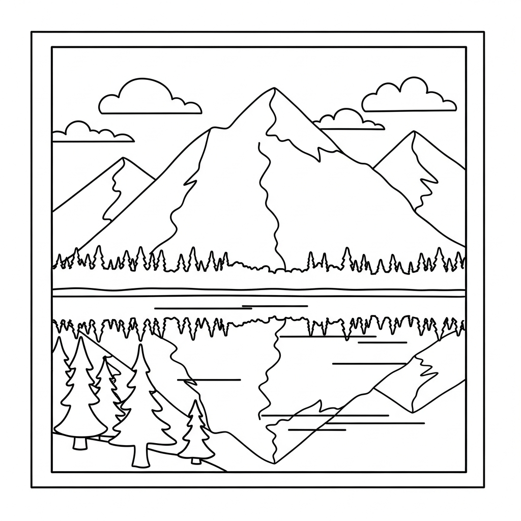 coloriage Montagnes updated pour primaire