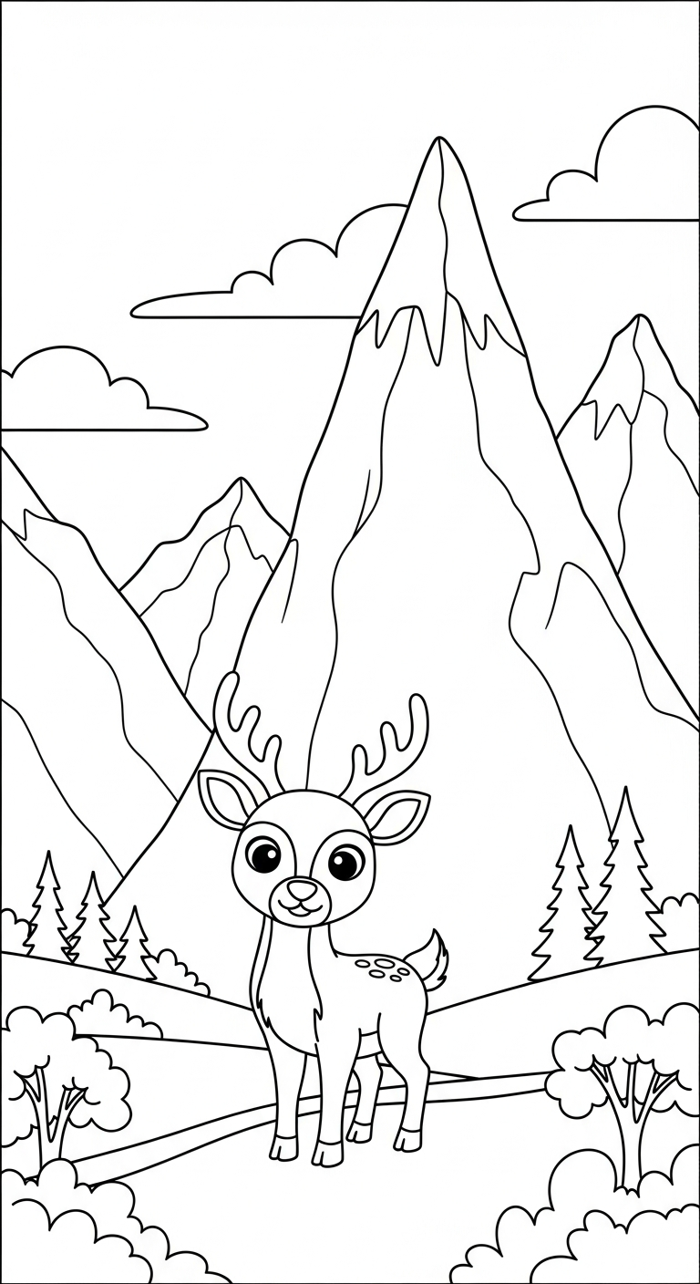 coloriage Montagnes updated pour enfants à télécharger
