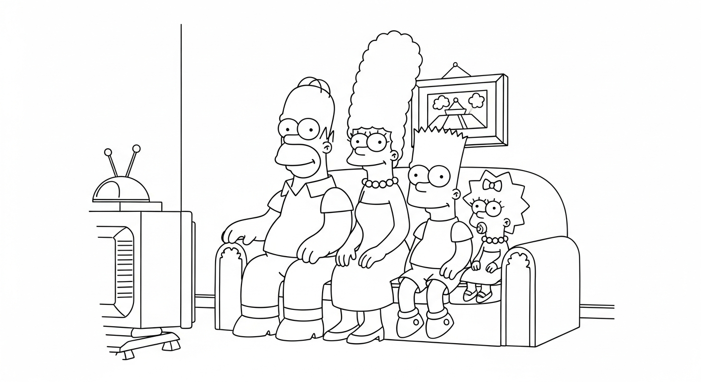 coloriage Simpson updated et apprentissage