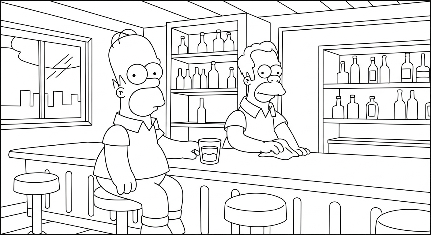 coloriage Simpson updated à imprimer pour enfant de 8 ans
