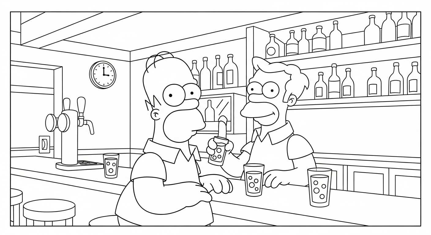 coloriage Simpson updated à imprimer pour enfant de 9 ans