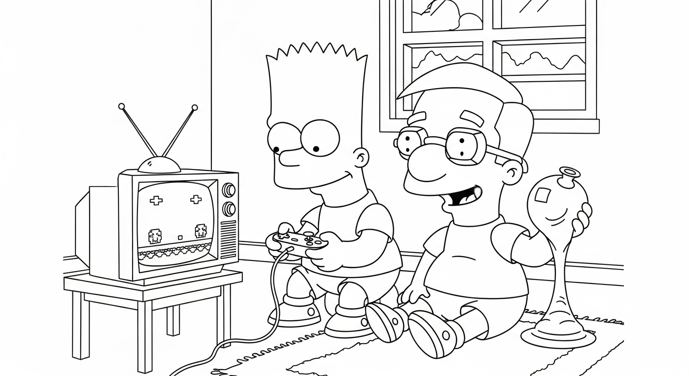 coloriage Simpson updated à imprimer pdf