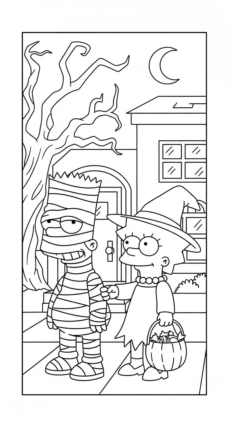 coloriage Simpson updated à imprimer kawaii
