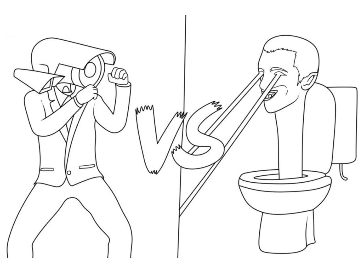 skibidi toilet coloring page