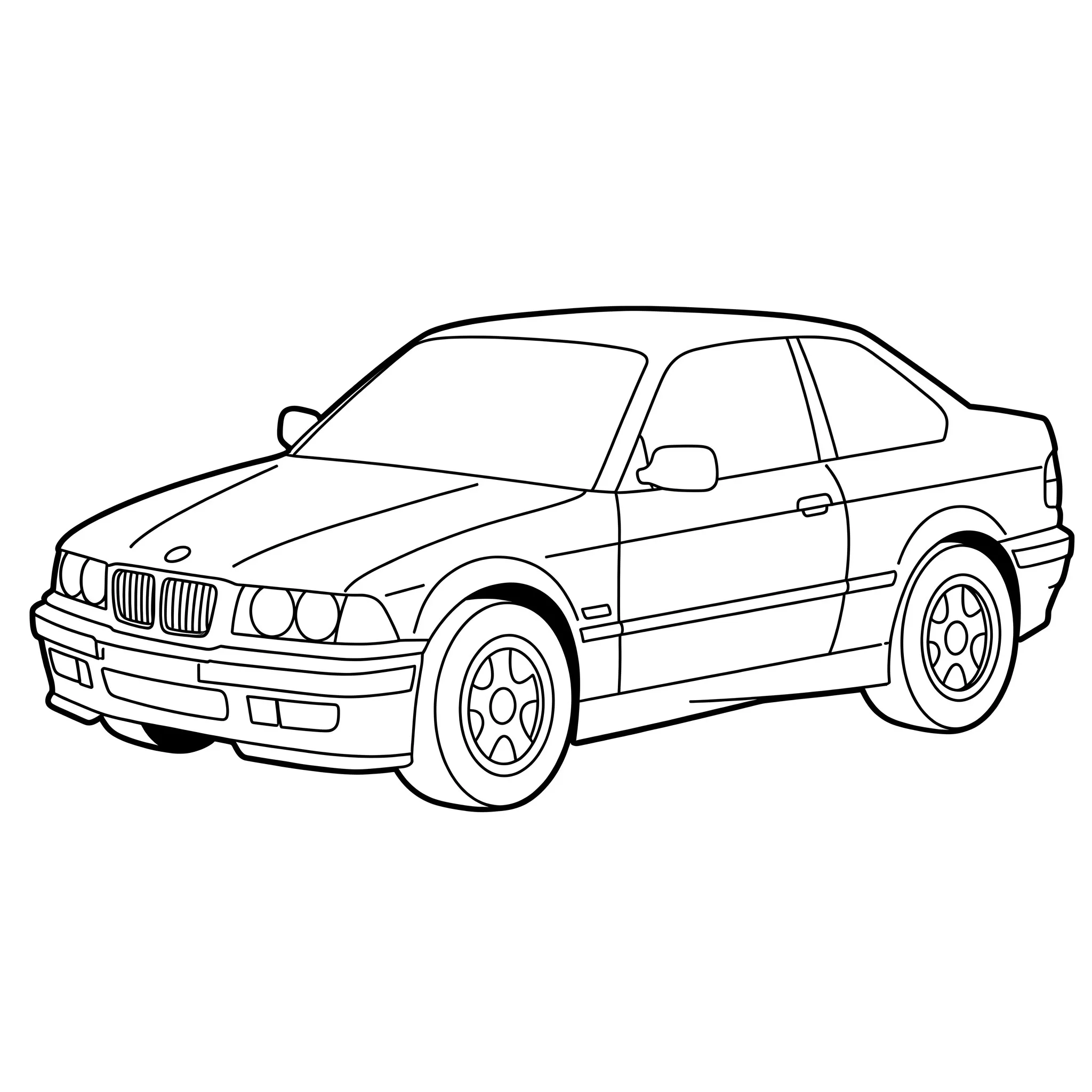 coloriage Une BMW de profil à imprimer pdf gratuit