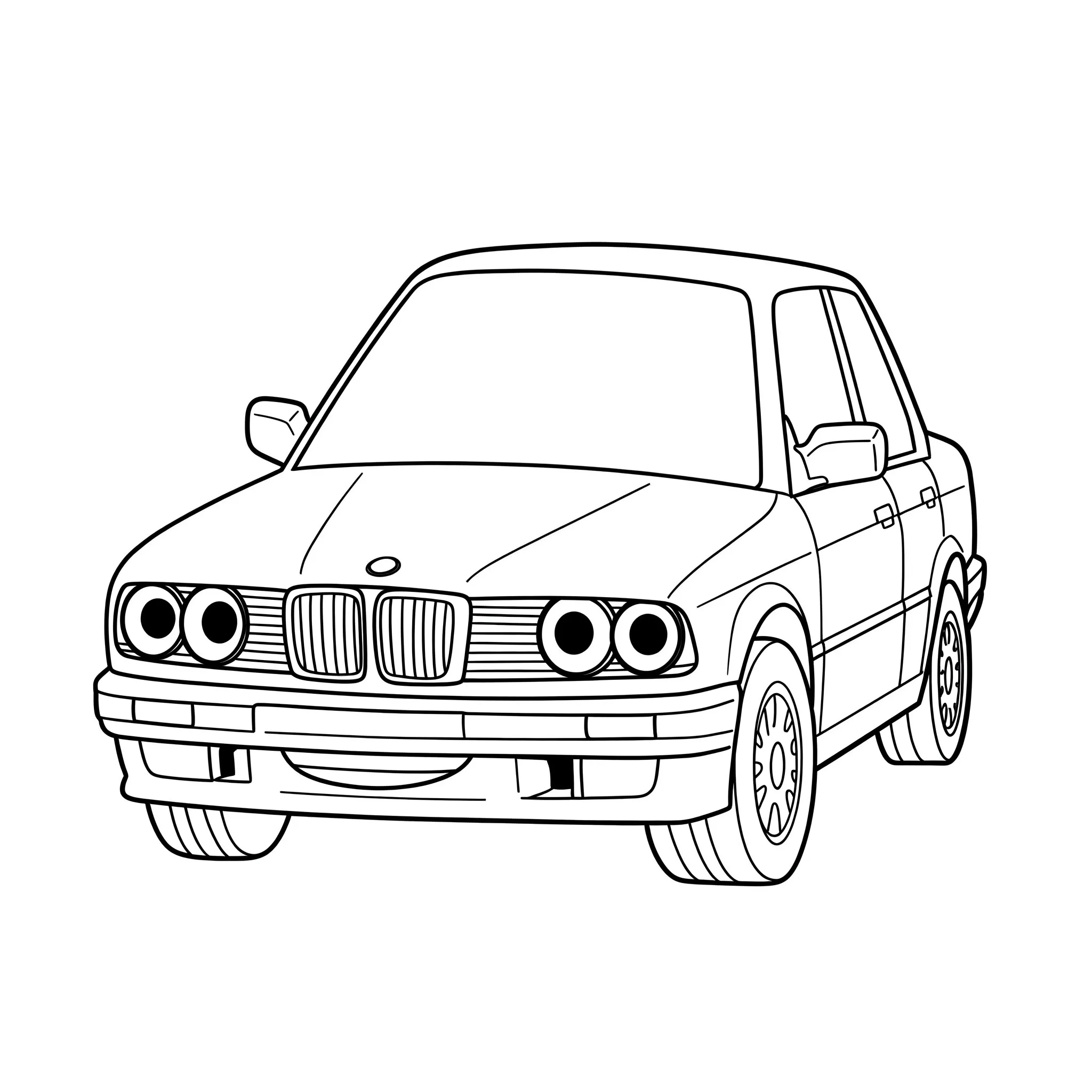coloriage Une BMW vue de face de pour enfants