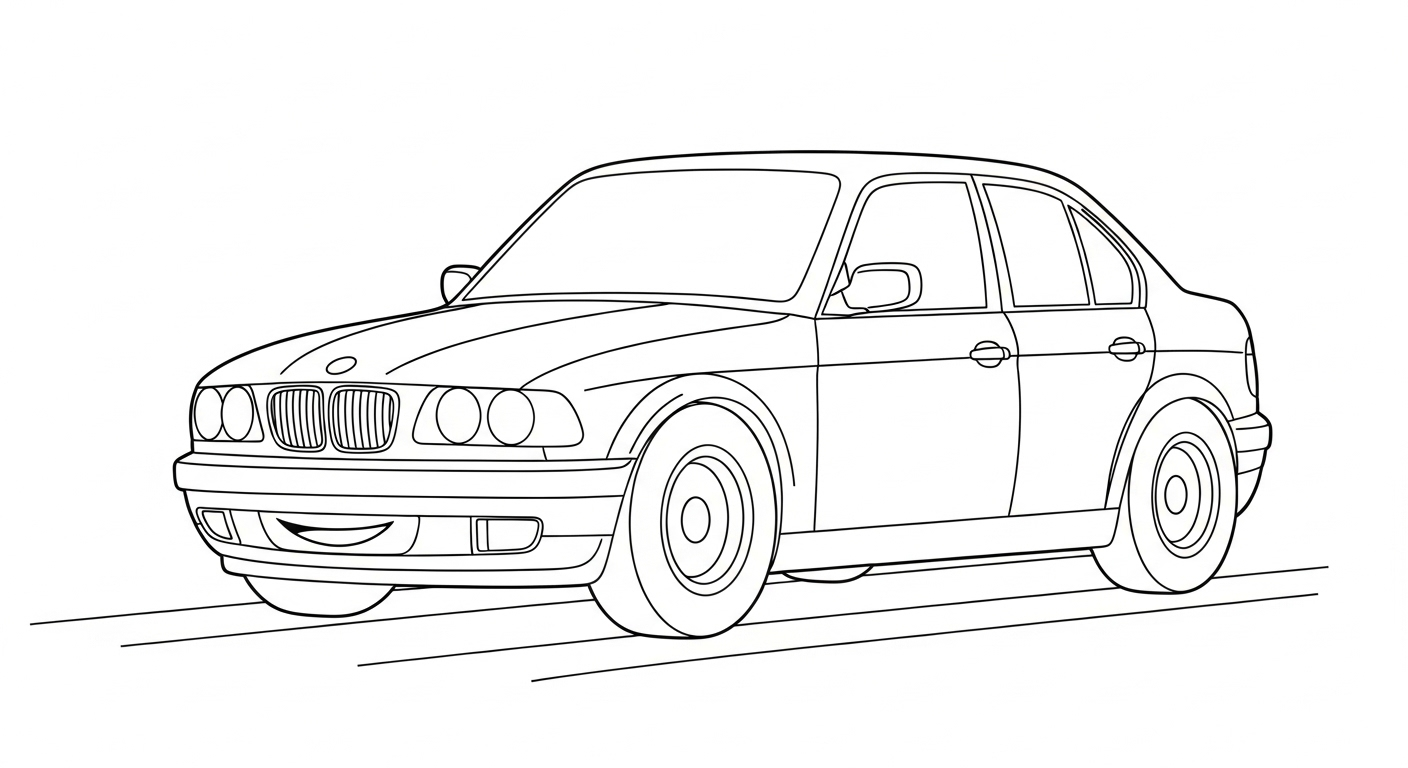 coloriage BMW update à imprimer pour enfant de 7 ans