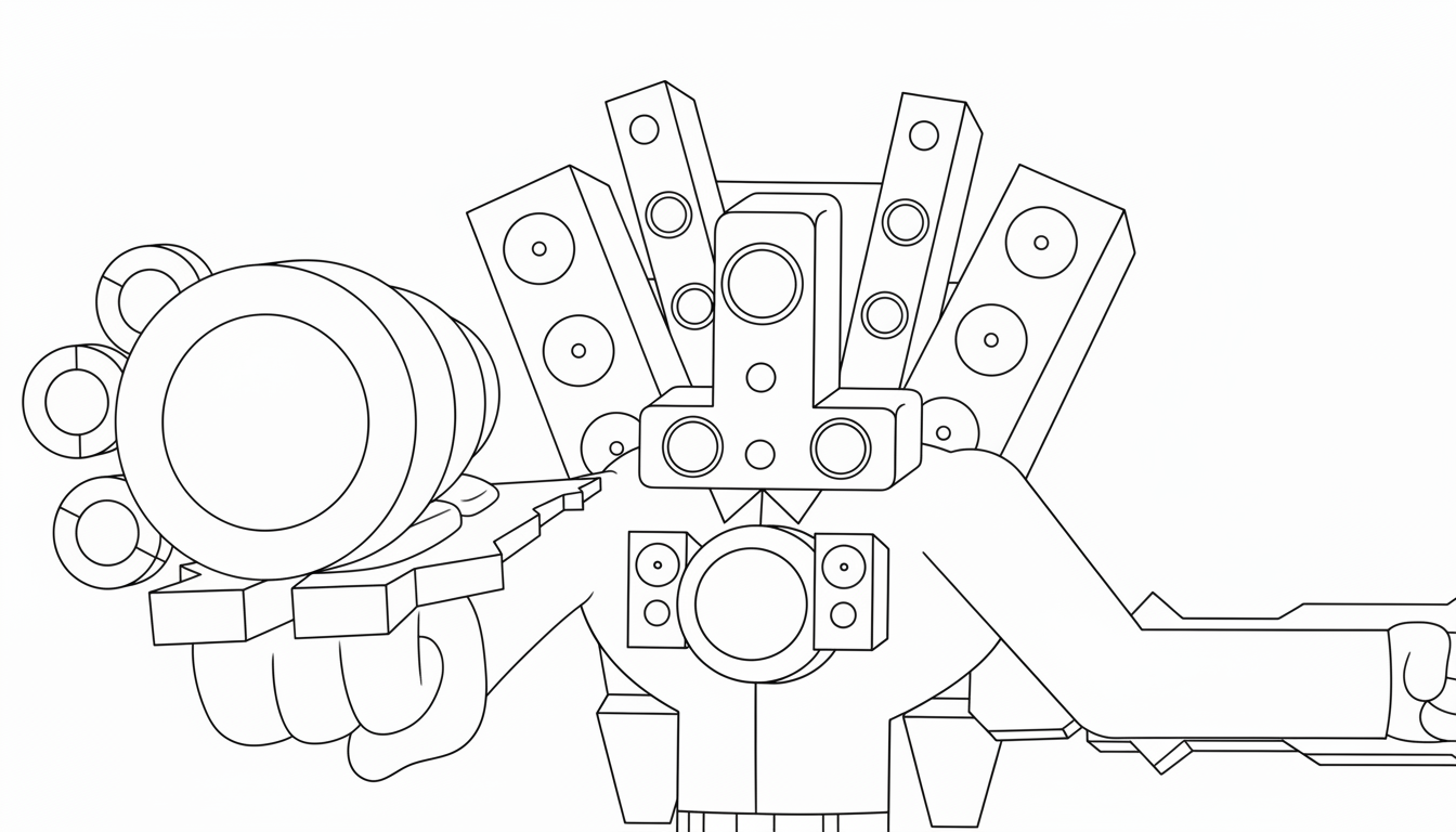 coloriage Skibidi Toilet update pour enfants a imprimer gratuit