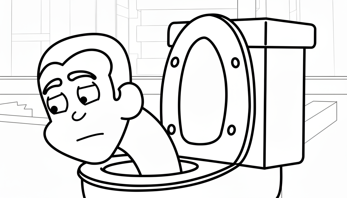 coloriage Skibidi Toilet update à imprimer pdf