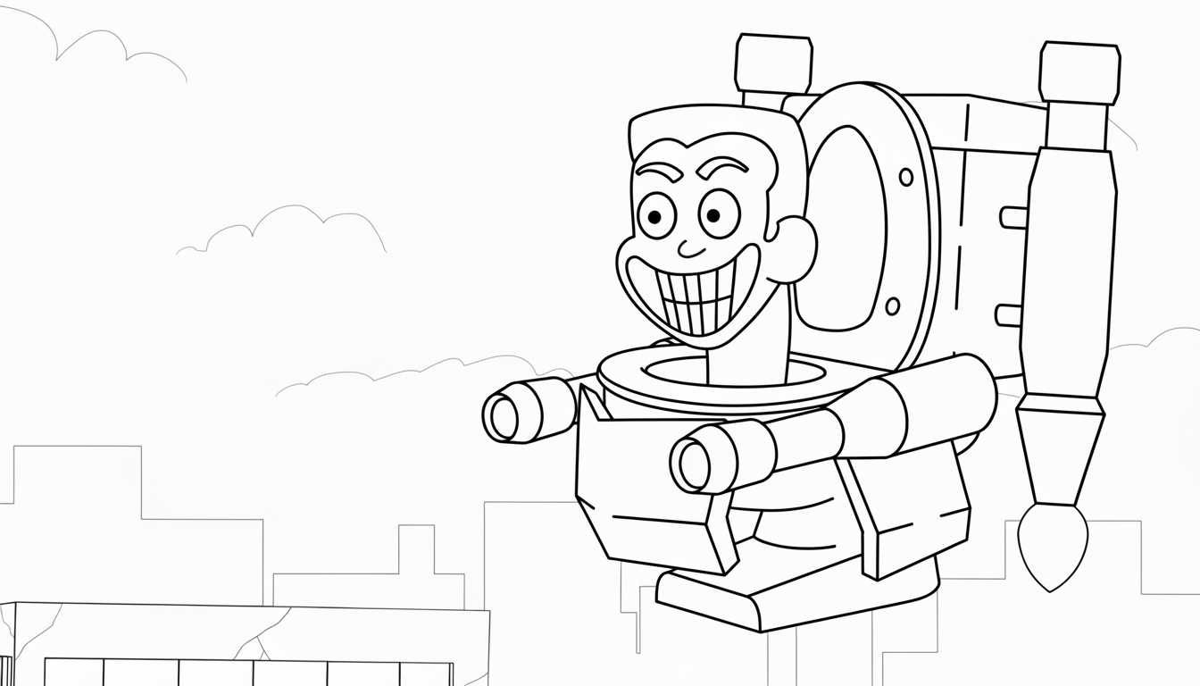 coloriage Skibidi Toilet update a imprimer gratuitement