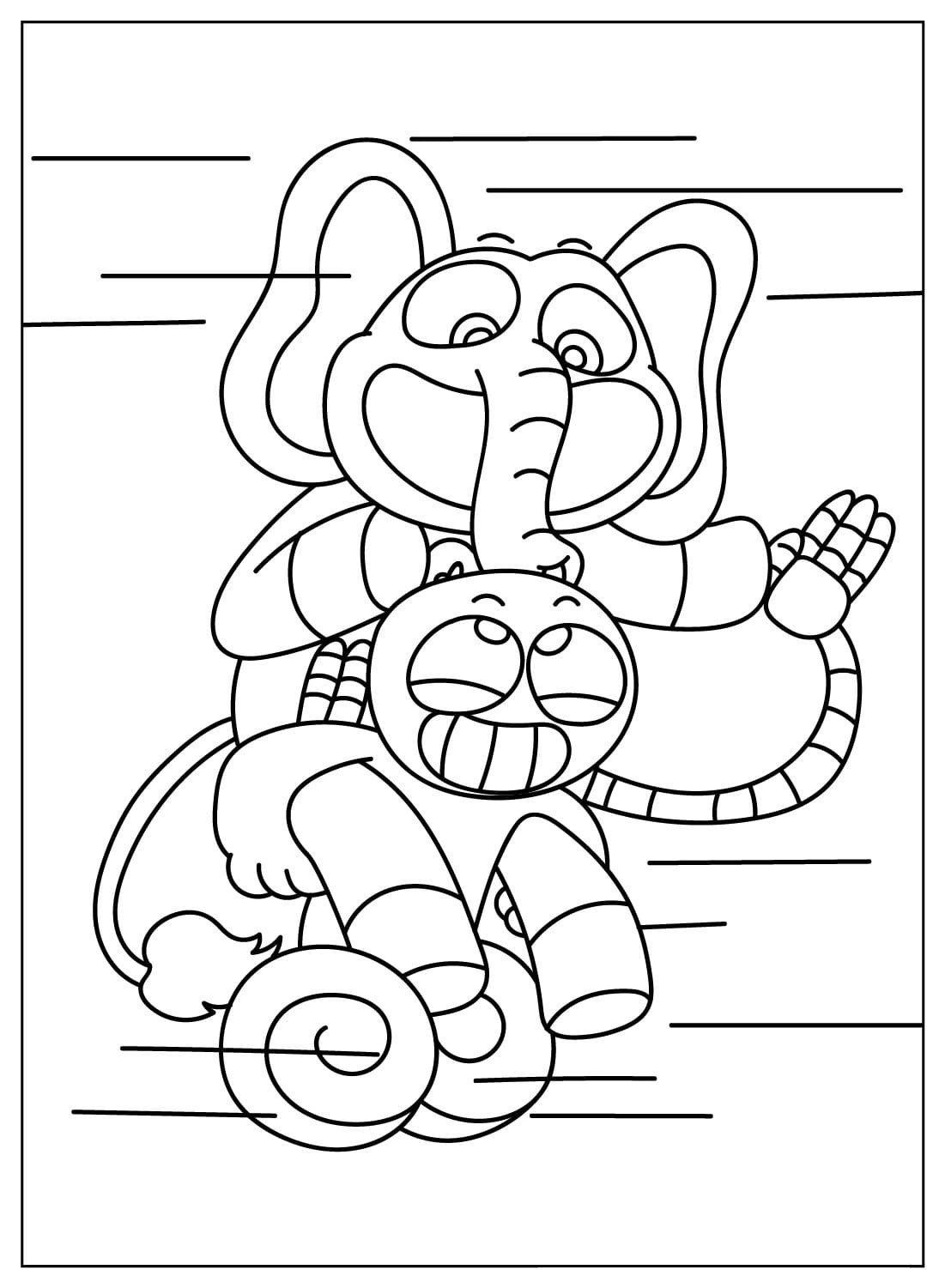 coloriage Bubba Bubbaphant pour enfant de 4 ans 1