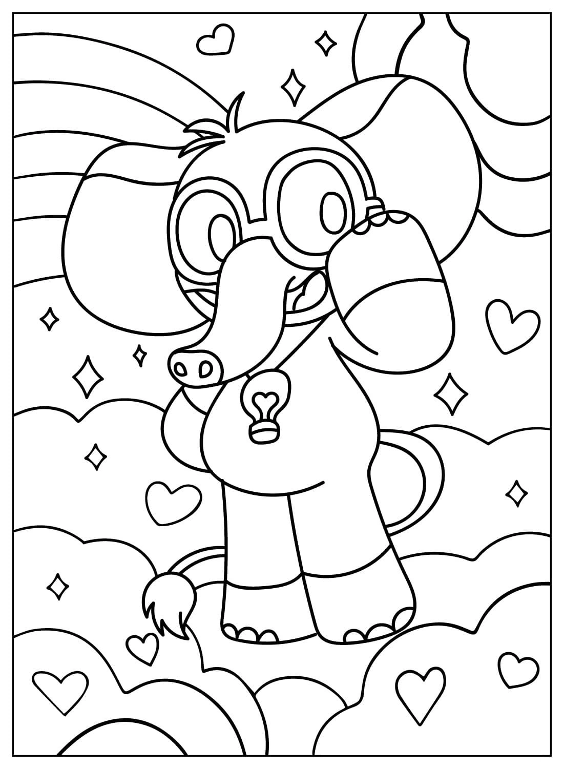 coloriage Bubba Bubbaphant pour enfant de 6 ans