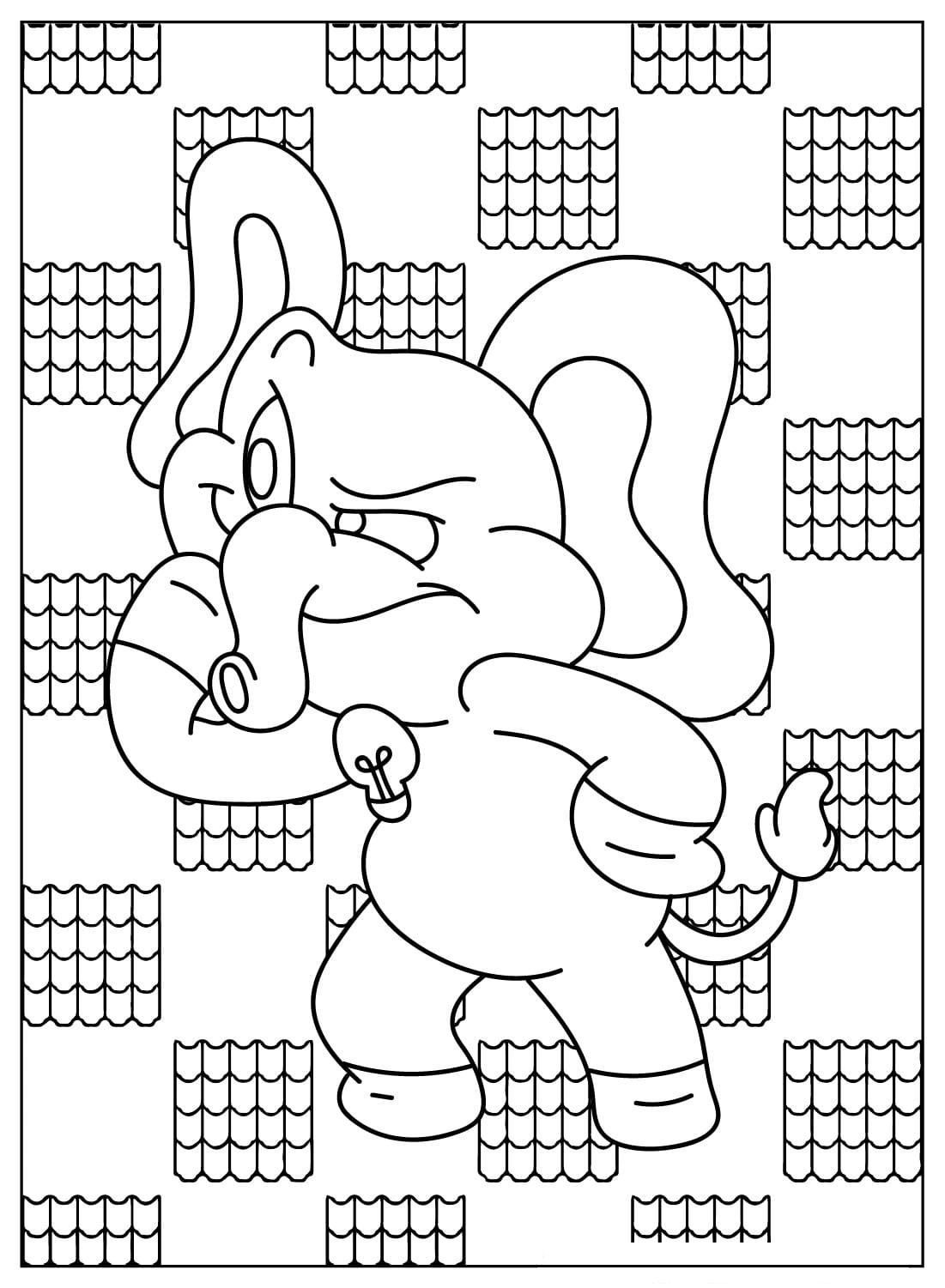 coloriage Bubba Bubbaphant pour enfant de 4 ans